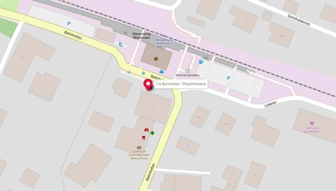 OSM-Anfahrtsskizze zur Physiotherapiepraxis